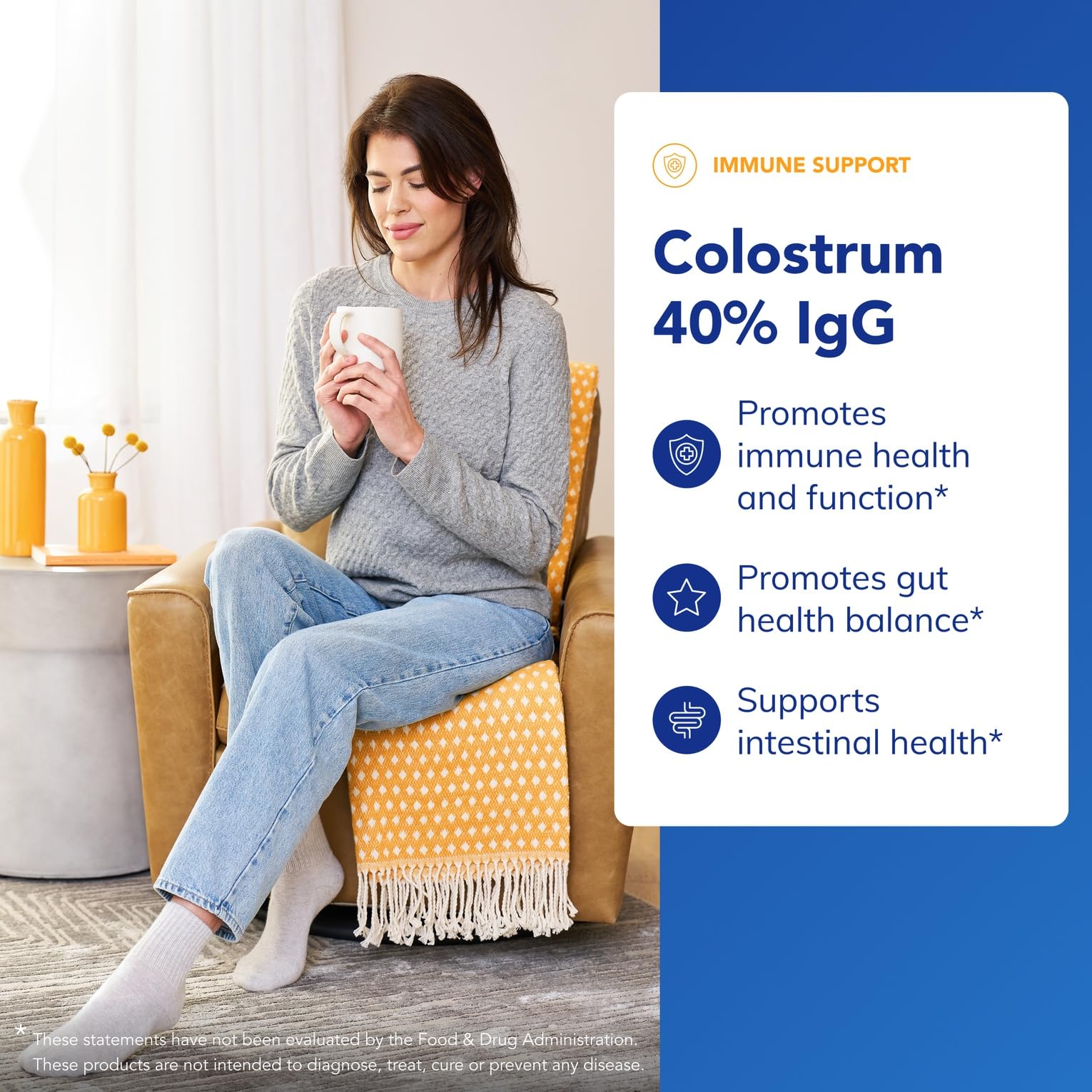 Pure Encapsulations Colostrum label detail showing purity and potency