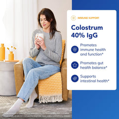 Pure Encapsulations Colostrum label detail showing purity and potency