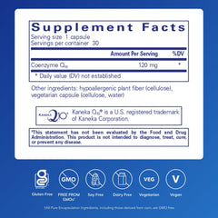 Pure Encapsulations CoQ10 capsules ready for daily intake.