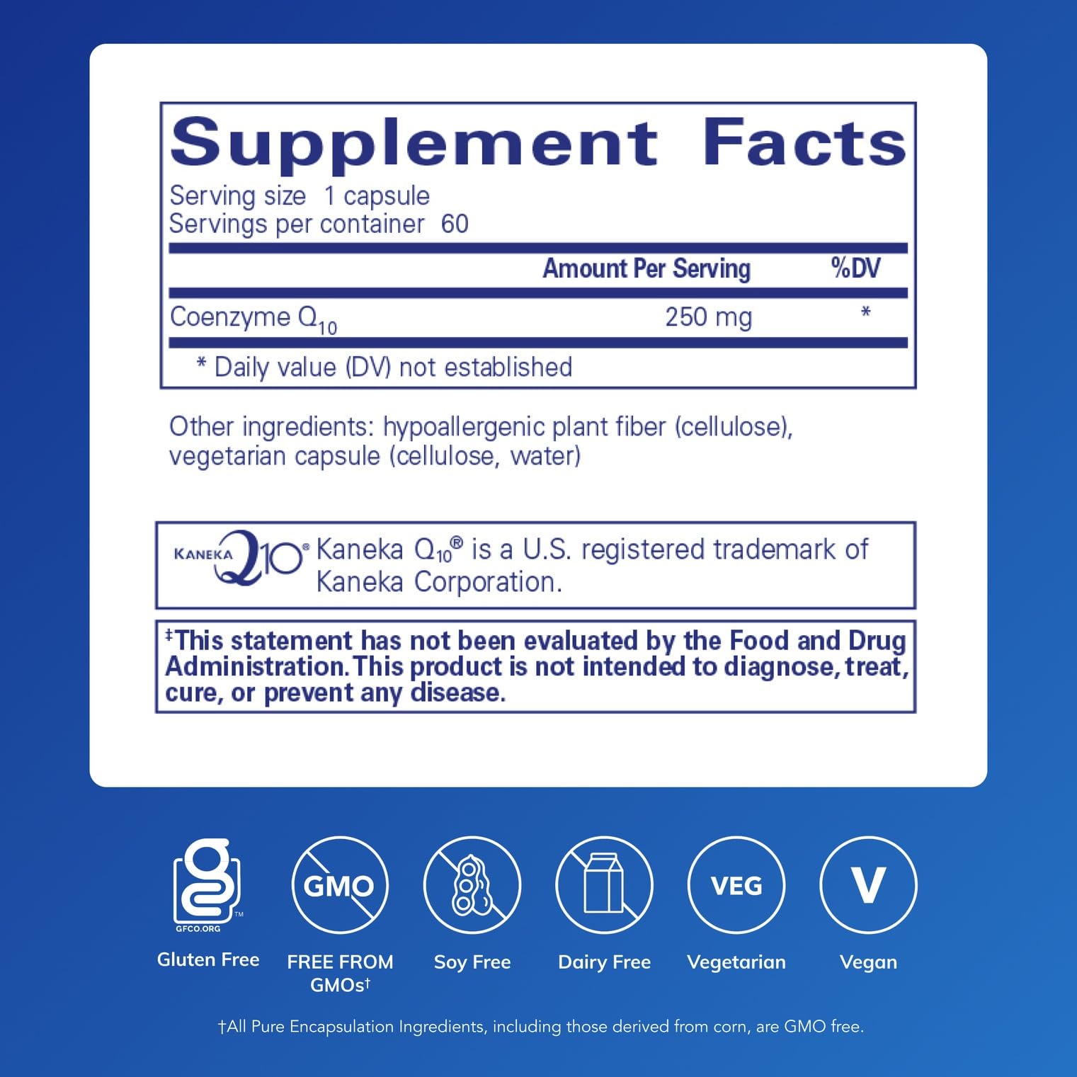 CoQ10 250 mg capsules close-up, illustrating vegetarian energy potential