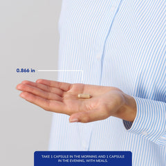 Cortisol Calm dispensing cap shown for convenient morning and evening dosing