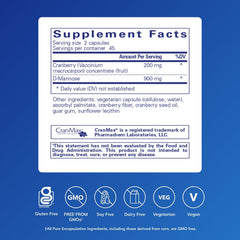 Pure Encapsulations Cranberry D-Mannose capsules ready for daily intake and routine use.