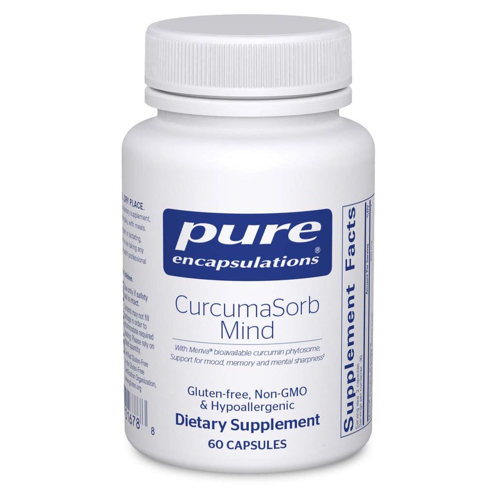 Pure Encapsulations CurcumaSorb Mind bottle promoting memory and focus.