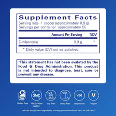 Pure Encapsulations D-Mannose Powder scoop shows easy daily dosing for urinary health.