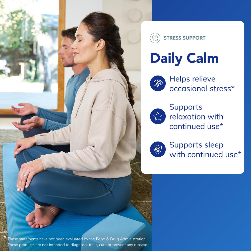Ashwagandha and saffron extracts with L-theanine support calm focus for daily tasks.