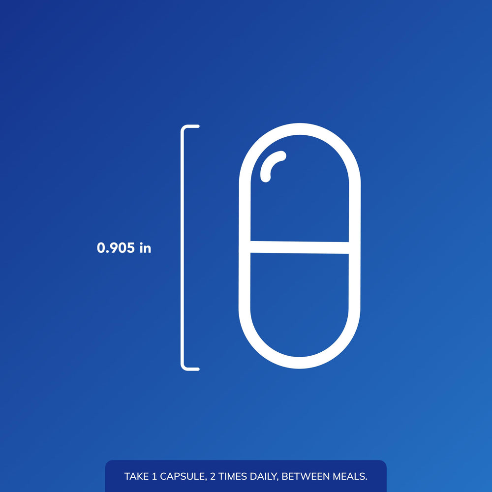Daily Calm capsules arranged for easy daily use and swallowability.
