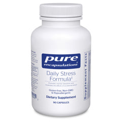 Pure Encapsulations Daily Stress Formula bottle on table suggesting calm support
