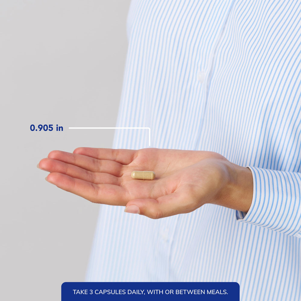 Pure Encapsulations Daily Stress Formula ingredients panel featuring Bacopa and L-Tyrosine.