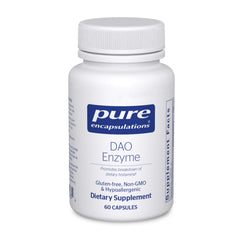 Pure Encapsulations DAO Enzyme bottle for histamine digestion support.