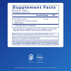 Pure Encapsulations DAO Enzyme capsules for digestive comfort.