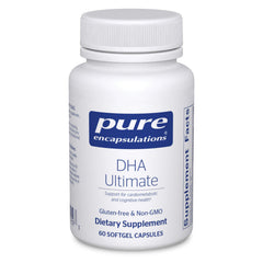Pure Encapsulations DHA Ultimate bottle with softgels promoting brain health