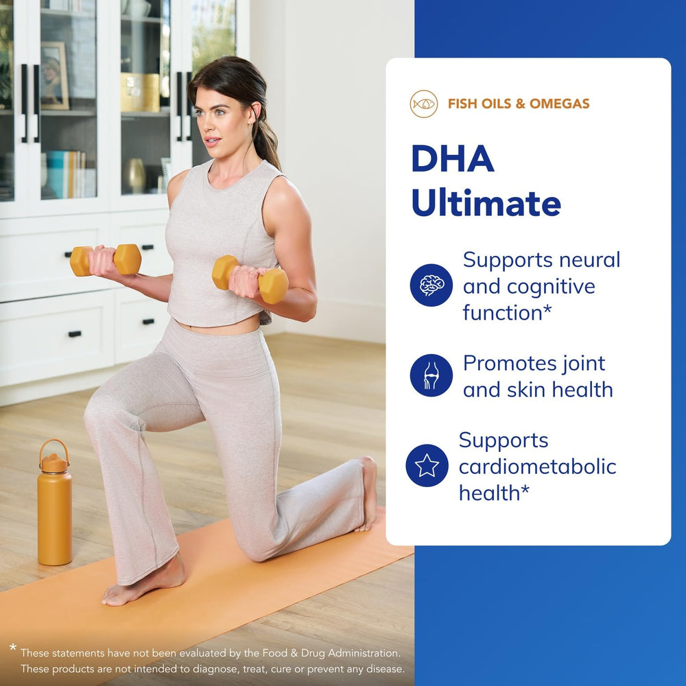 Front label of Pure Encapsulations DHA Ultimate highlights purity and CO2 extraction