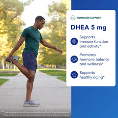 Close look at Pure Encapsulations DHEA 5 mg label with product details