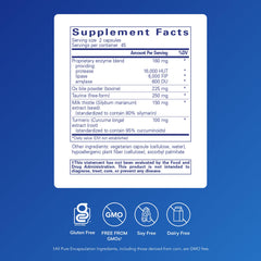 Pure Encapsulations Digestion GB bottle back label highlighting ingredients