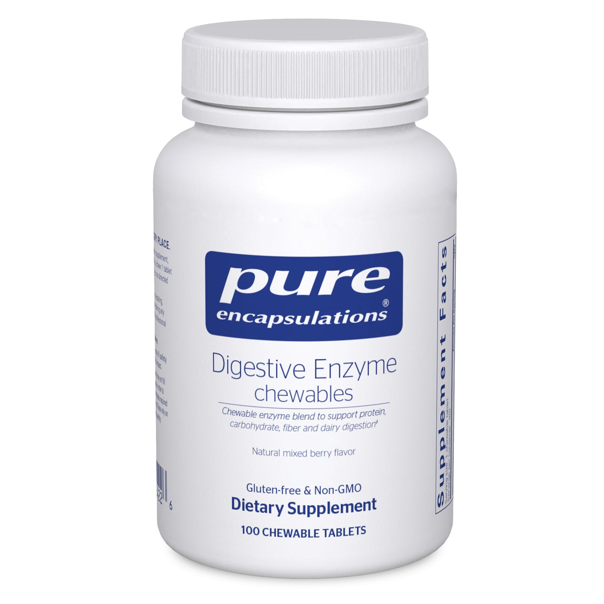 Pure Encapsulations Digestive Enzyme Chewables bottle for convenient daily use.