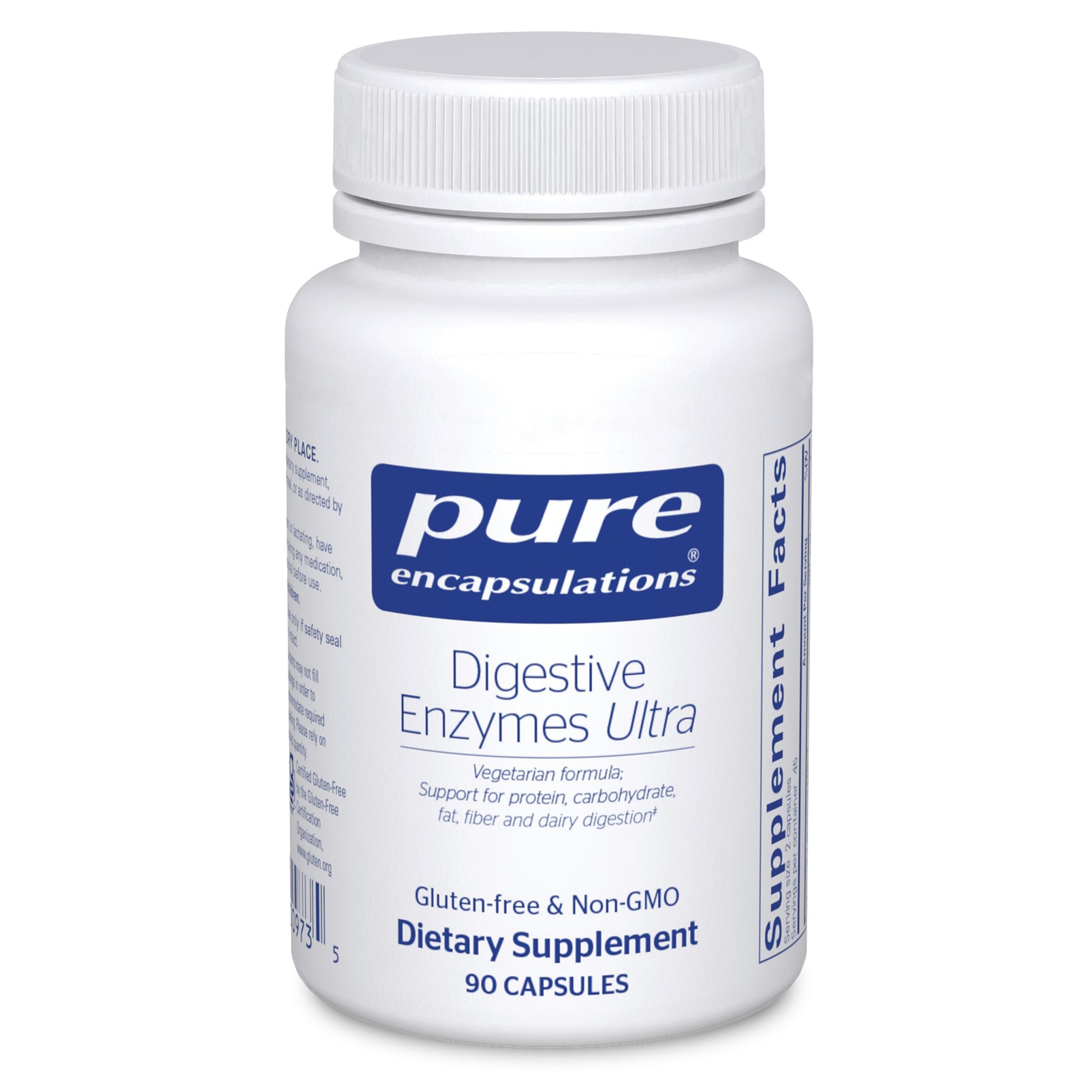Pure Encapsulations Digestive Enzymes Ultra bottle front showing product label and form factor for broad digestion benefits