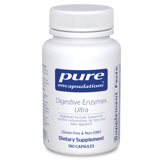 Pure Encapsulations Digestive Enzymes Ultra bottle with capsules for broad digestive support.