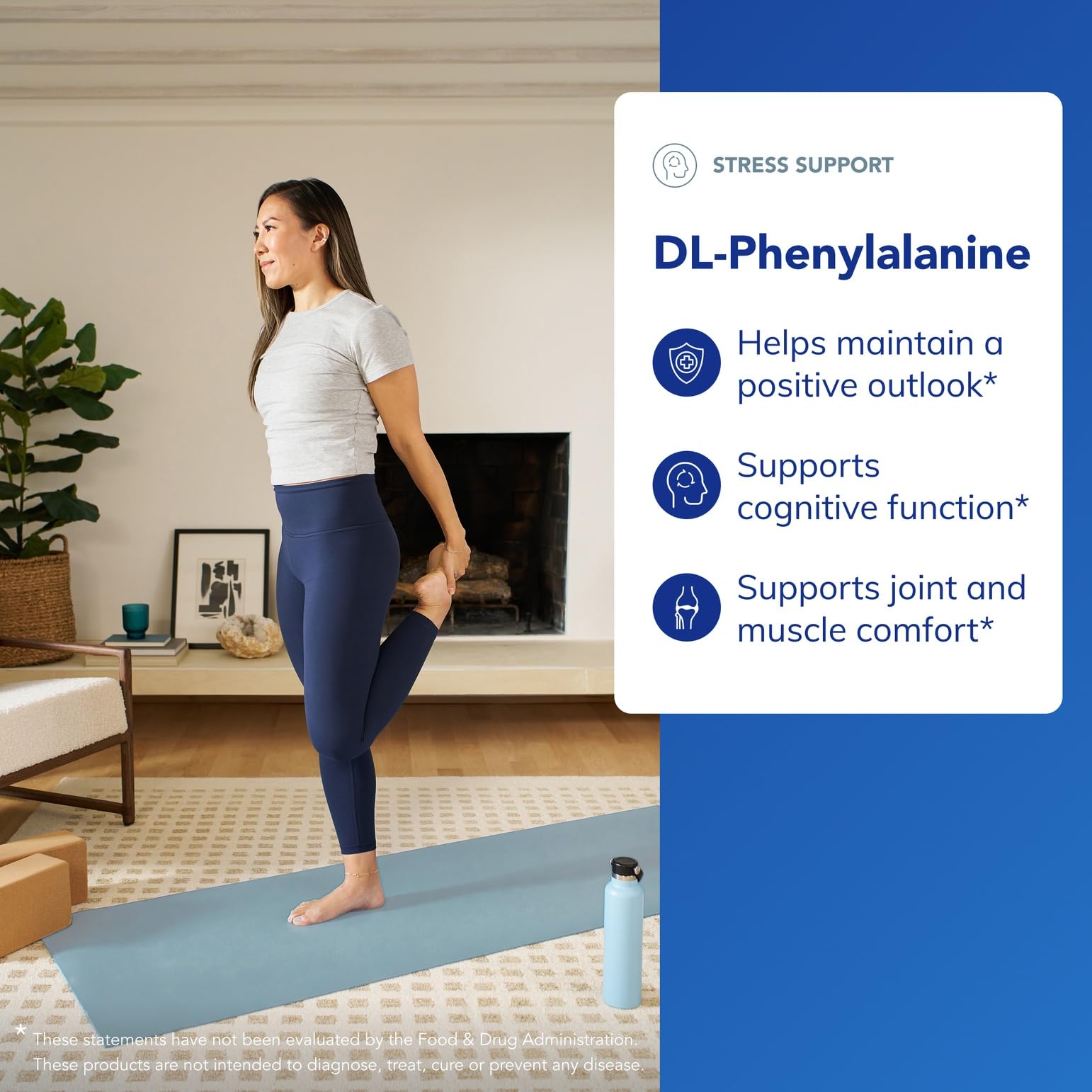 Pure Encapsulations DL-Phenylalanine bottle side view for cognitive support.