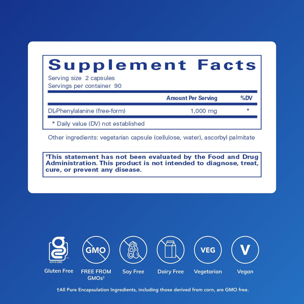 DL-Phenylalanine capsules arranged to show purity and quality.