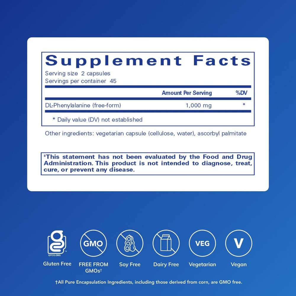 DL-Phenylalanine pills close-up highlighting potency for mood and cognitive clarity.