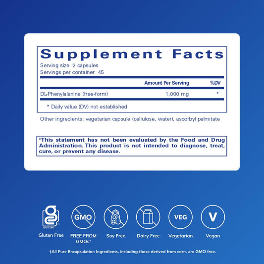 DL-Phenylalanine pills close-up highlighting potency for mood and cognitive clarity.