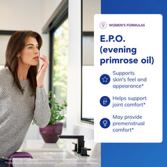 Pure Encapsulations E.P.O. softgels on card suggest convenient daily supplementation.