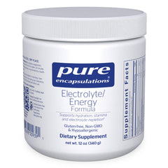 Pure Encapsulations Electrolyte/Energy Formula bottle front supports hydration during workouts