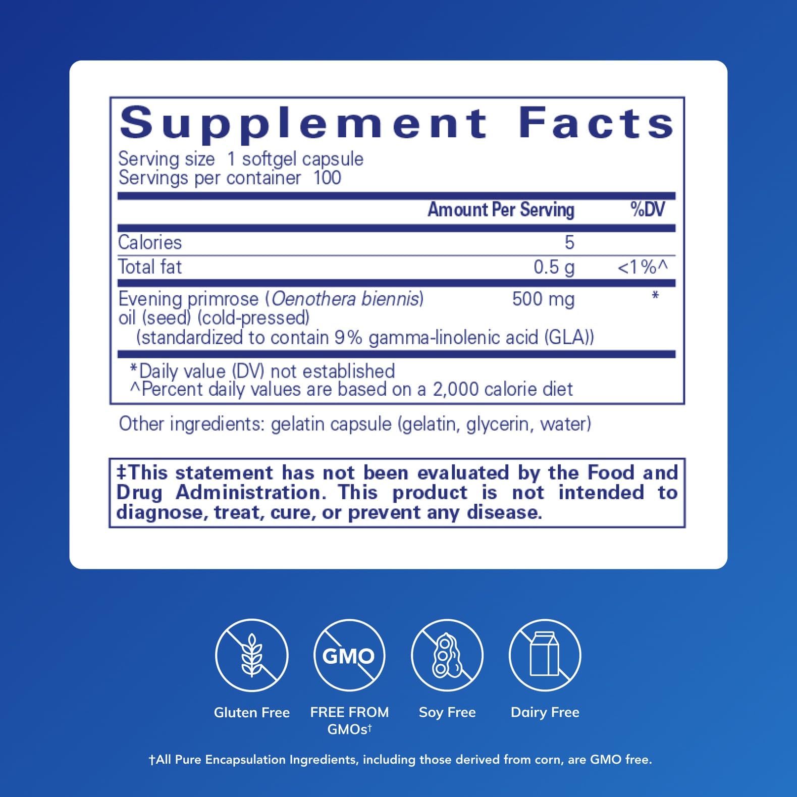 Pure Encapsulations E.P.O. softgel closeup shows capsule texture for hypoallergenic daily use.
