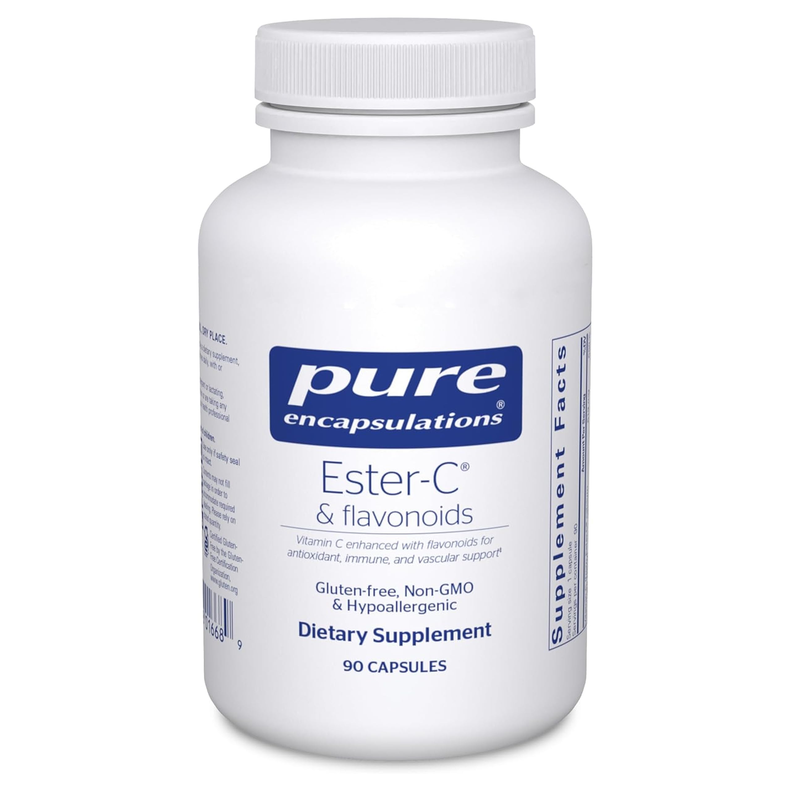 Pure Encapsulations Ester-C bottle for immune support and gentle digestion.