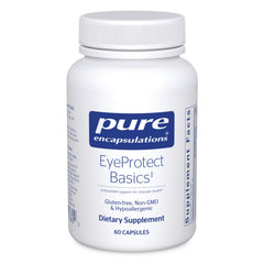 Pure Encapsulations EyeProtect Basics bottle highlighting antioxidant support for eye health