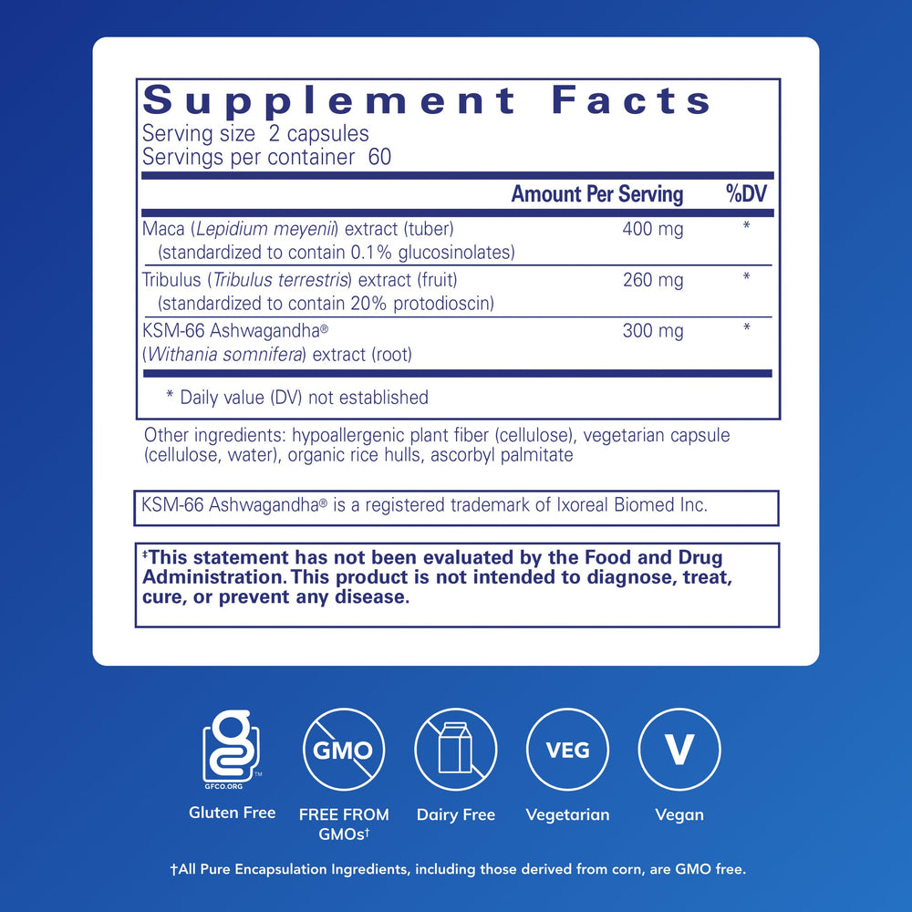 Pure Encapsulations FemiVive label closeup showing gluten-free, non-GMO formula
