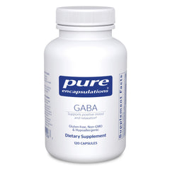 Pure Encapsulations GABA capsules in bottle for relaxation support.