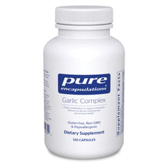 Pure Encapsulations Garlic Complex bottle with capsules for daily immune support.