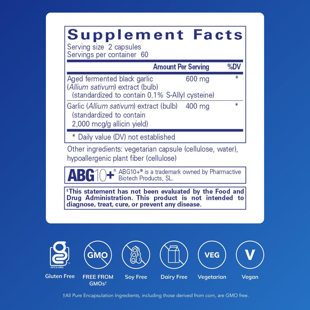 Pure Encapsulations Garlic Complex capsules with mild odor for easy daily use.