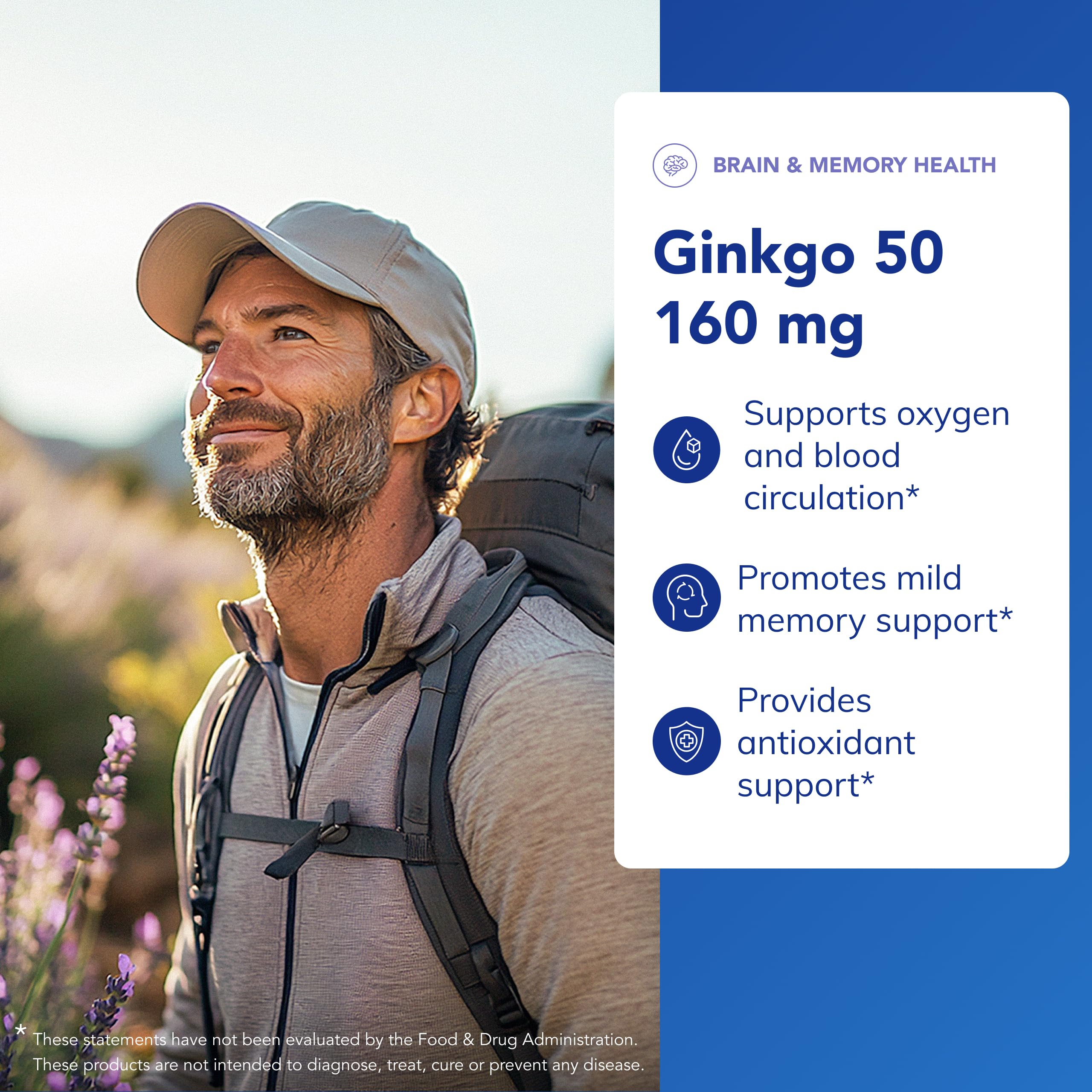 Close-up of Ginkgo 50 bottle cap for easy daily dosing.