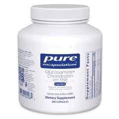 Pure Encapsulations glucosamine chondroitin MSM bottle supports everyday joint comfort