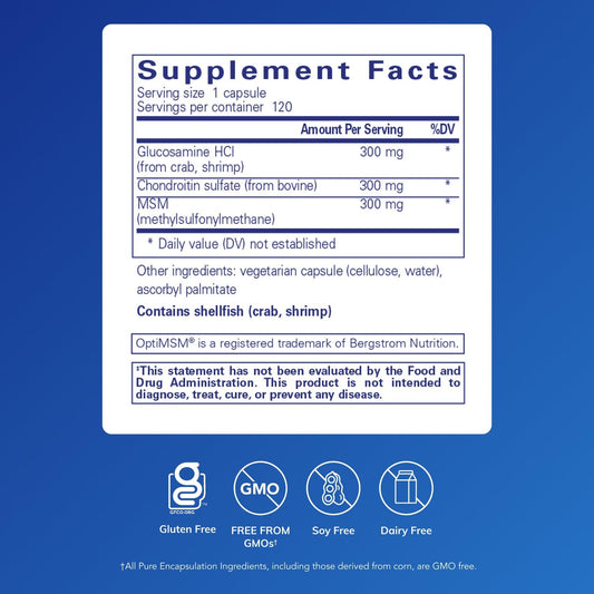 Closeup of Pure Encapsulations capsules for reliable daily joint care