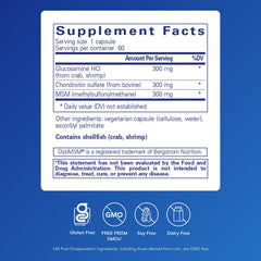 Pure Encapsulations capsules closeup highlights cartilage-supporting ingredients.