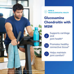 Pure Encapsulations Glucosamine Chondroitin with MSM label conveys clean formulation and allergen-conscious branding for trusted quality.