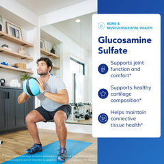 Glucosamine Sulfate label close-up from Pure Encapsulations promotes purity.