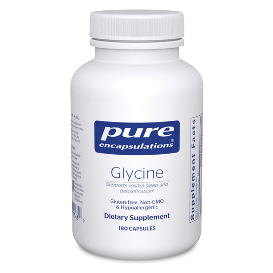 Pure Encapsulations Glycine bottle front view for restful sleep support.