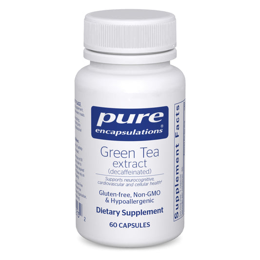 Pure Encapsulations Green Tea Extract decaf bottle with capsules for antioxidant support