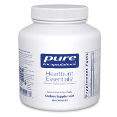 Pure Encapsulations Heartburn Essentials bottle caps for on-the-go digestion support.