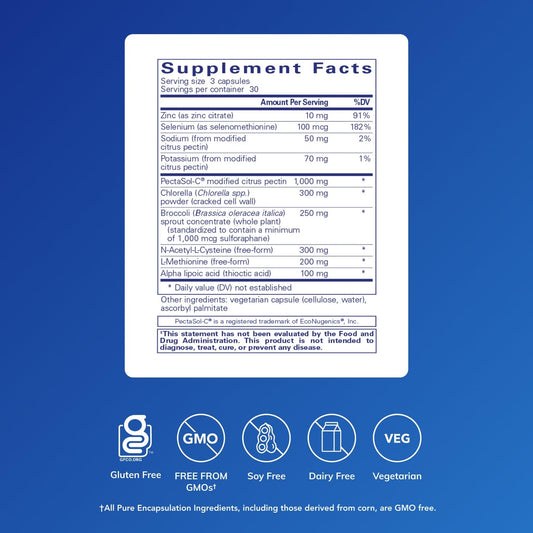 Pure Encapsulations HM Complex label highlights clean, allergen-free ingredients.
