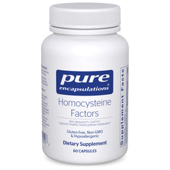 Pure Encapsulations Homocysteine Factors bottle front view supports heart health