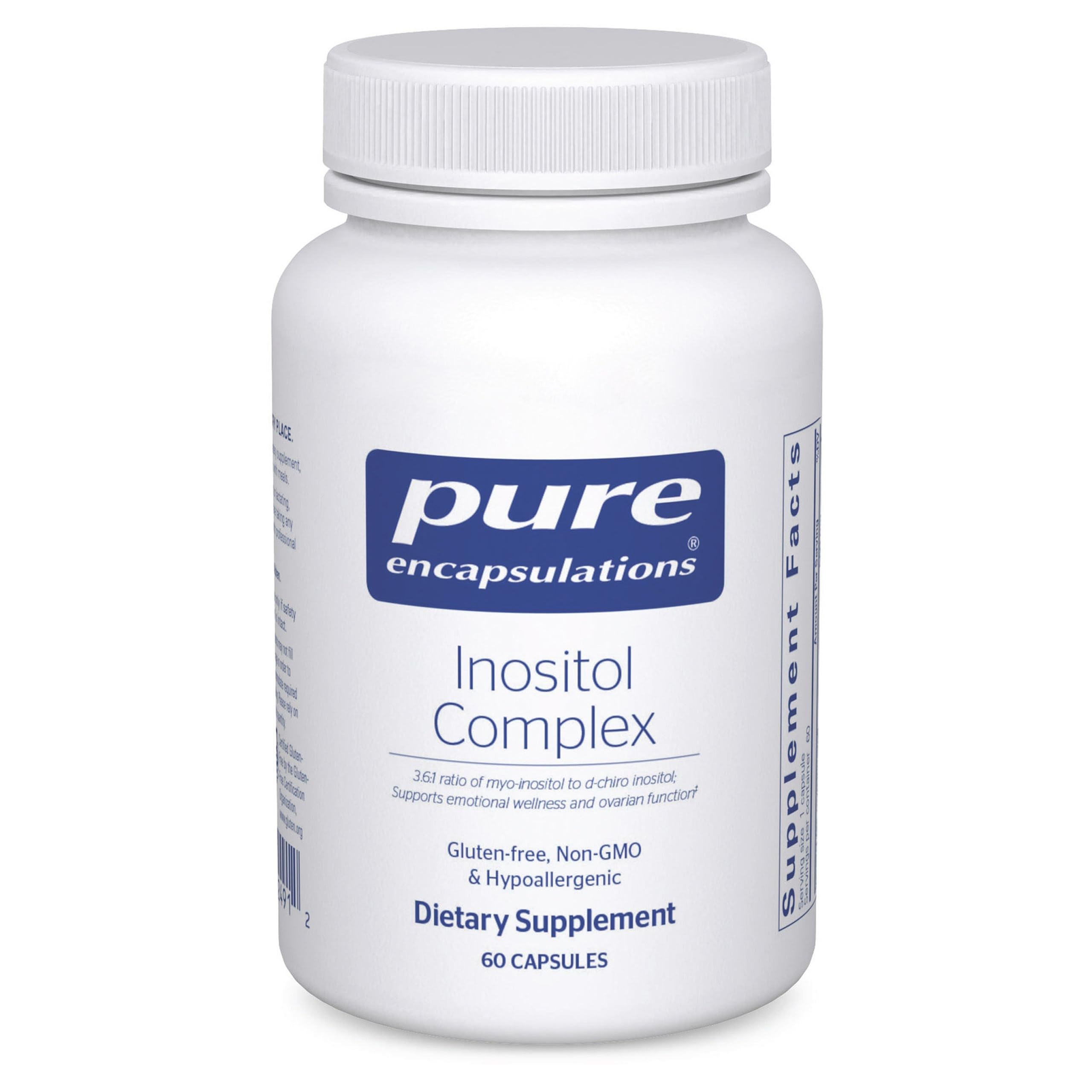 Pure Encapsulations Inositol Complex bottle ready for daily use and wellness.