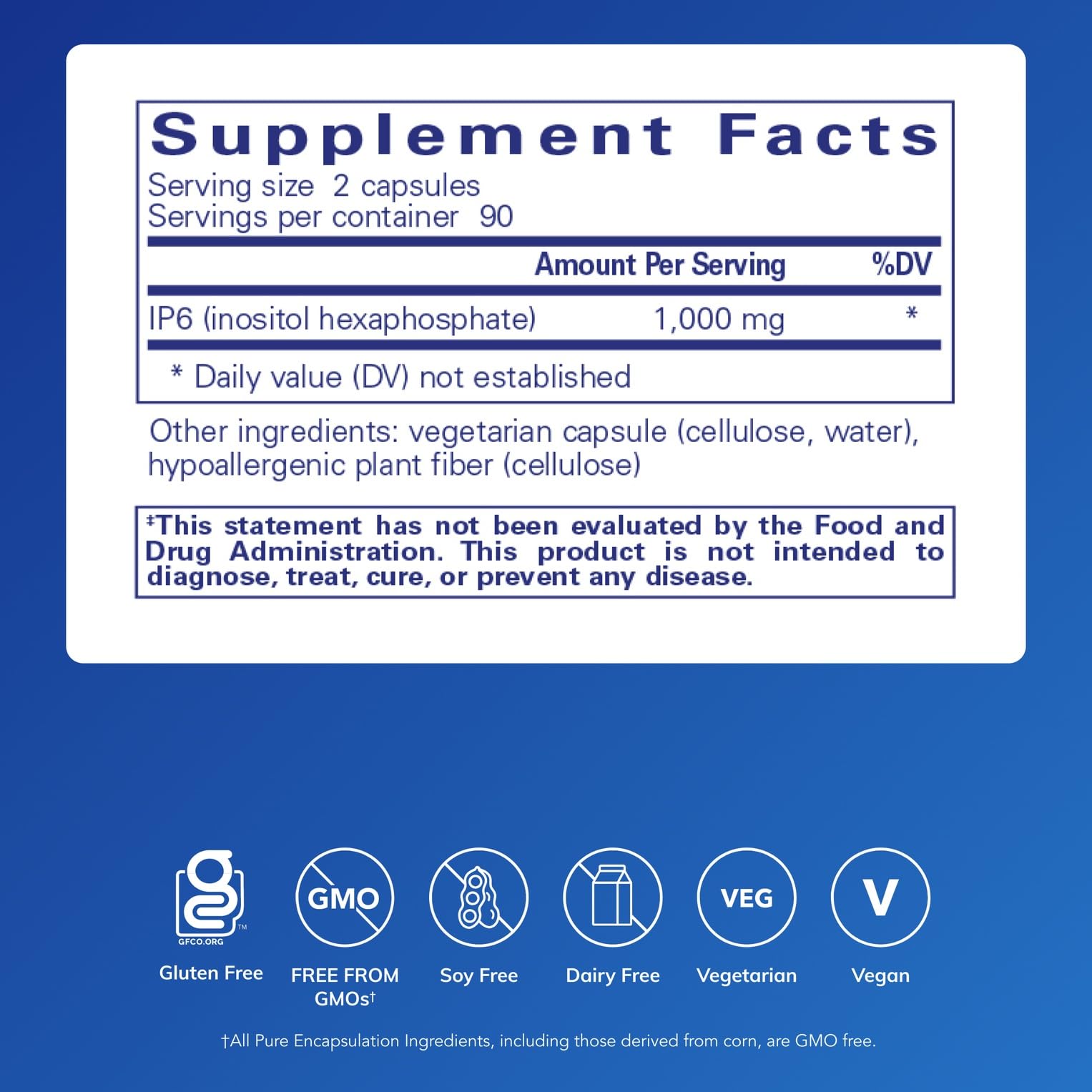 IP6 bottle closeup highlights premium hypoallergenic formulation for cellular health.