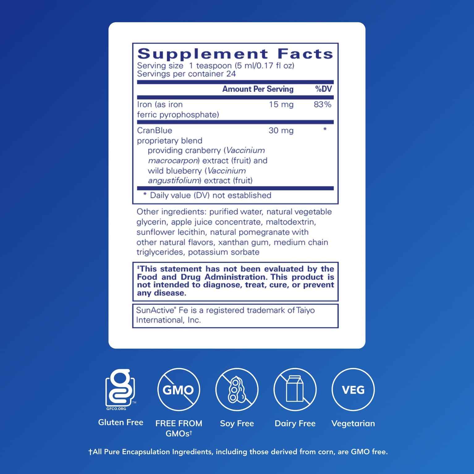 Pure Encapsulations Iron Liquid dispense demonstrates easy dosing for daily use.