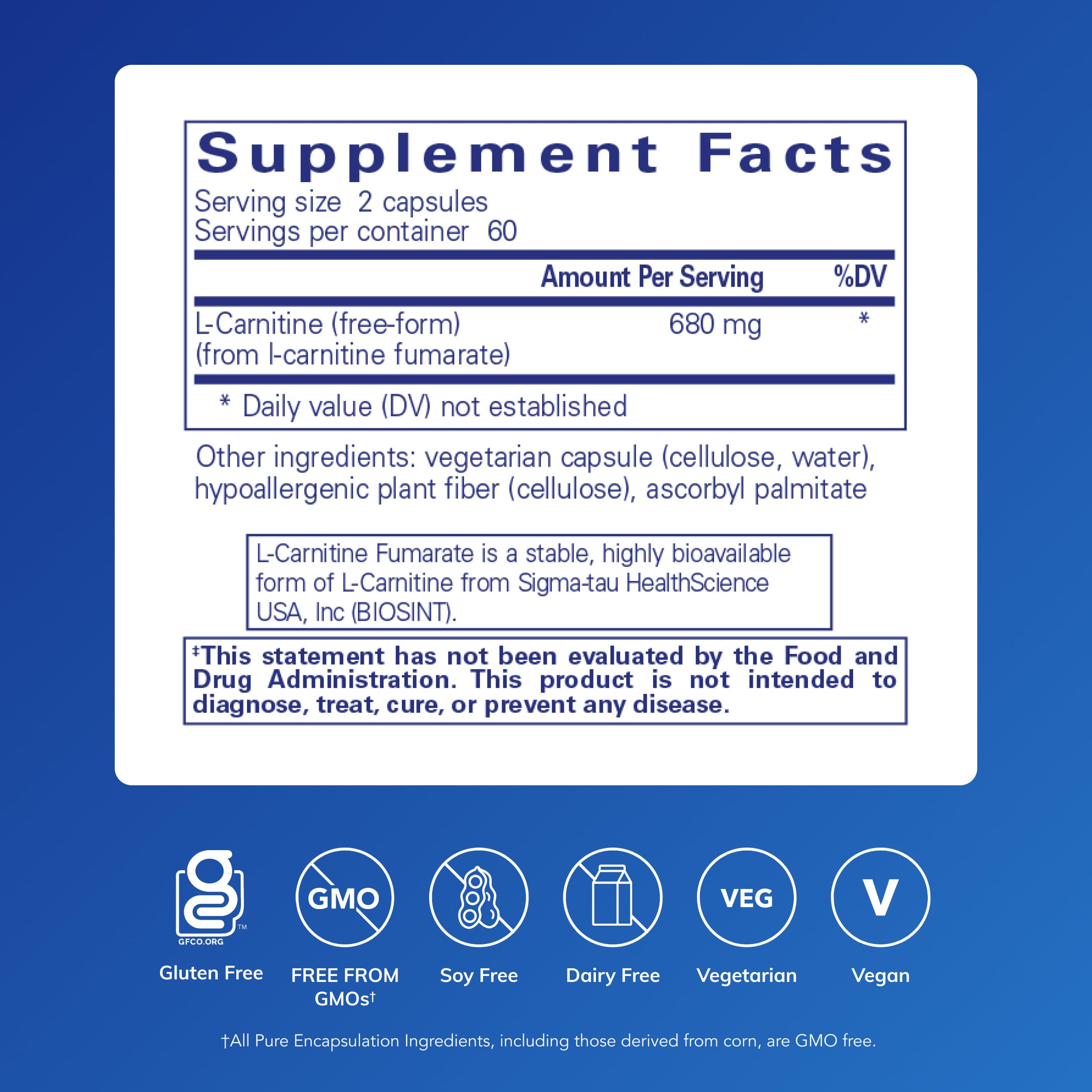 Pouring Pure Encapsulations L-Carnitine Fumarate bottle for daily use