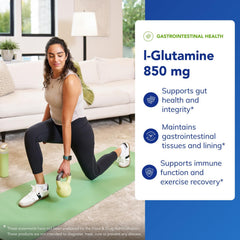 Pure Encapsulations L-Glutamine label detail emphasizes purity and quality.